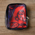 Multipurpose zipper pouch featuring handcrafted traditional art print on faux leather