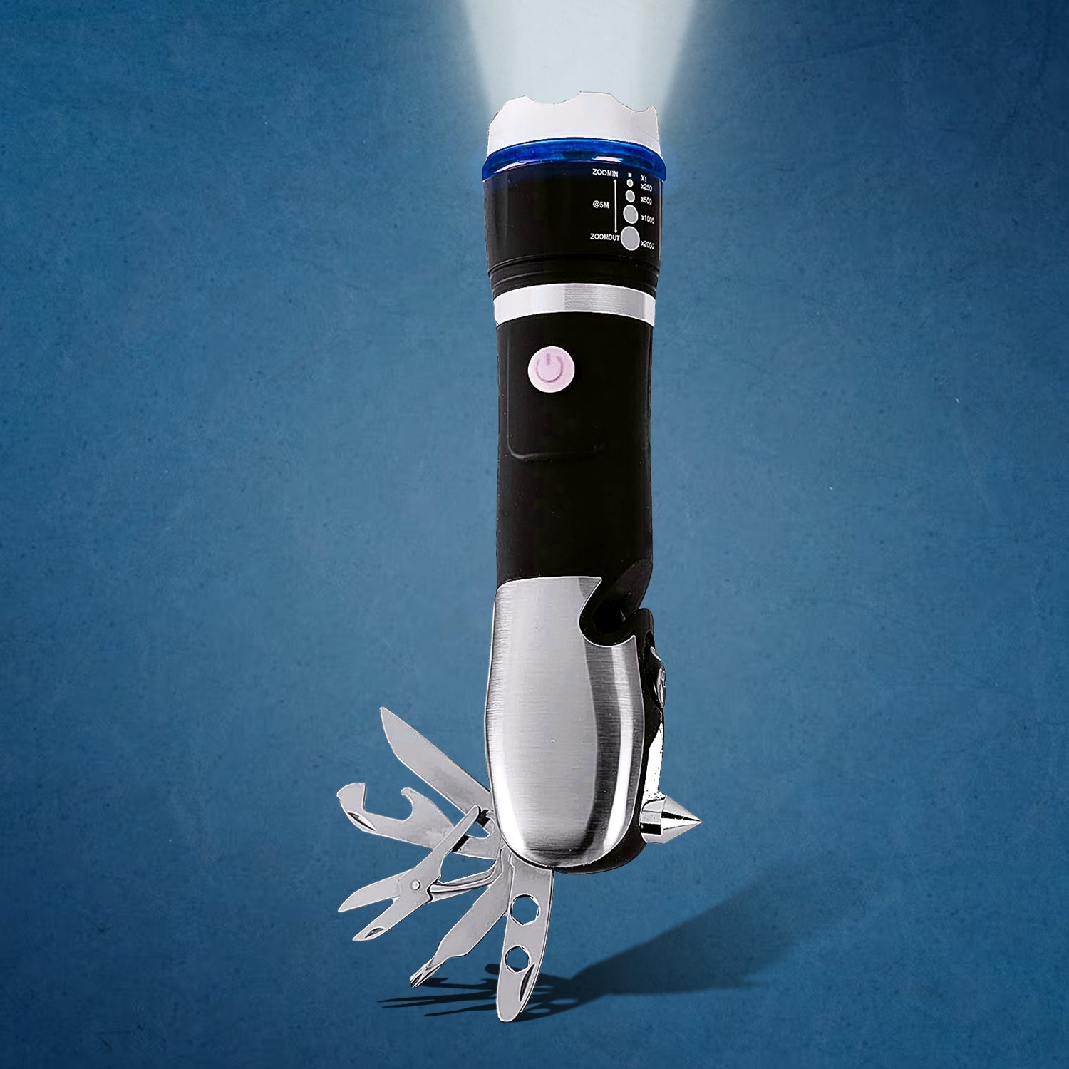 BoltForce Multi-Tool LED Flashlight with a bright beam for emergencies.