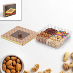 Stylish plastic mukhwas box with a secure lid for fresh storage.