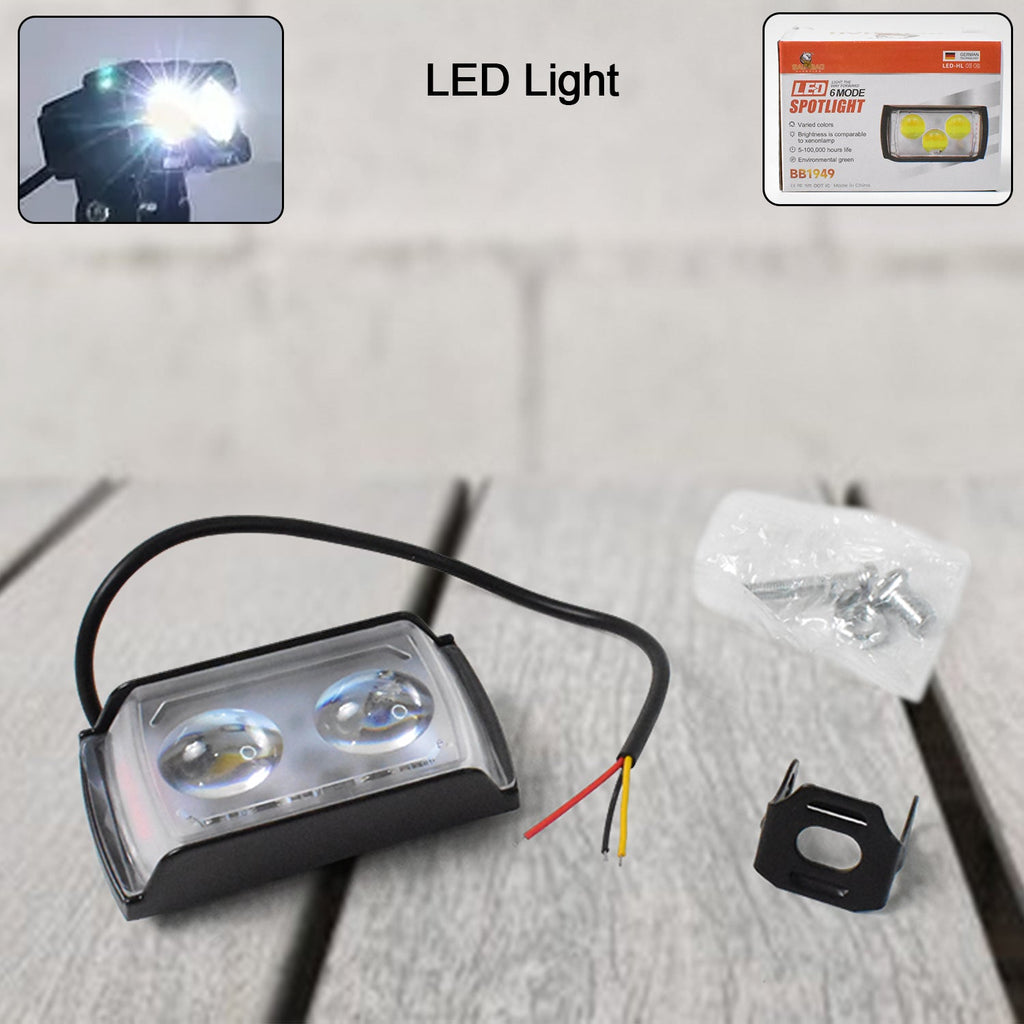6 Mode LED Ultra Mini Fog Light front view with dual lenses