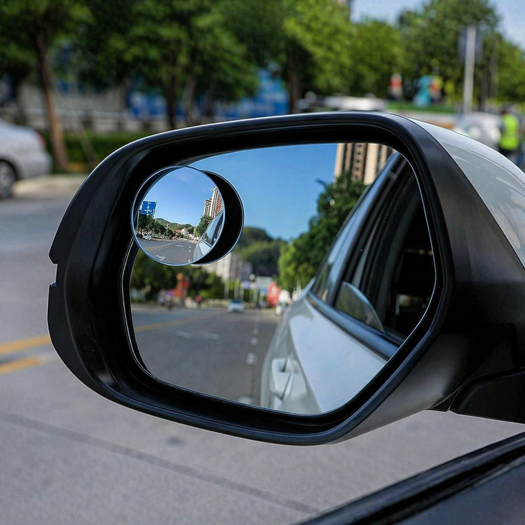 Car blind spot mirror 2-piece set with wide-angle design for safety