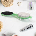 5-in-1 pedicure tool showing foot scrubber and nail cutter