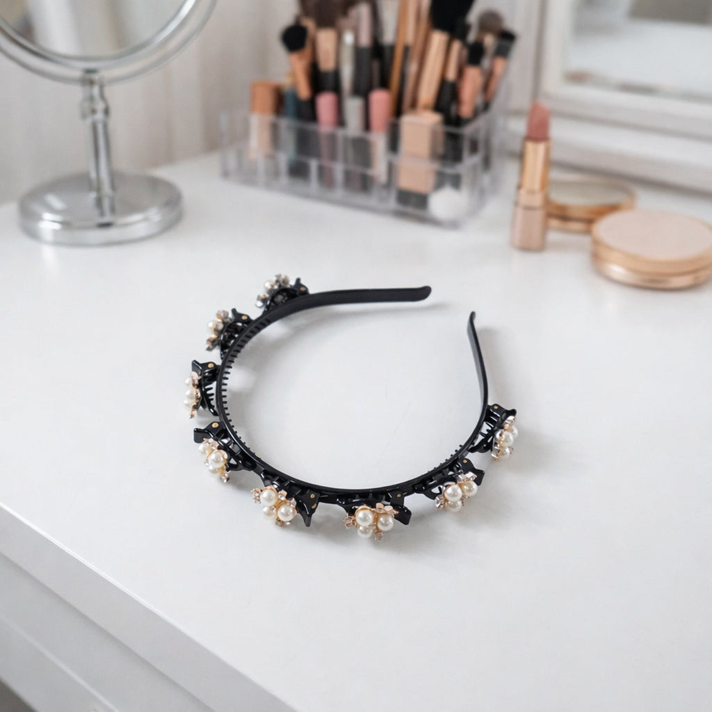Pearl floral hairband for women and girls with elegant detailing