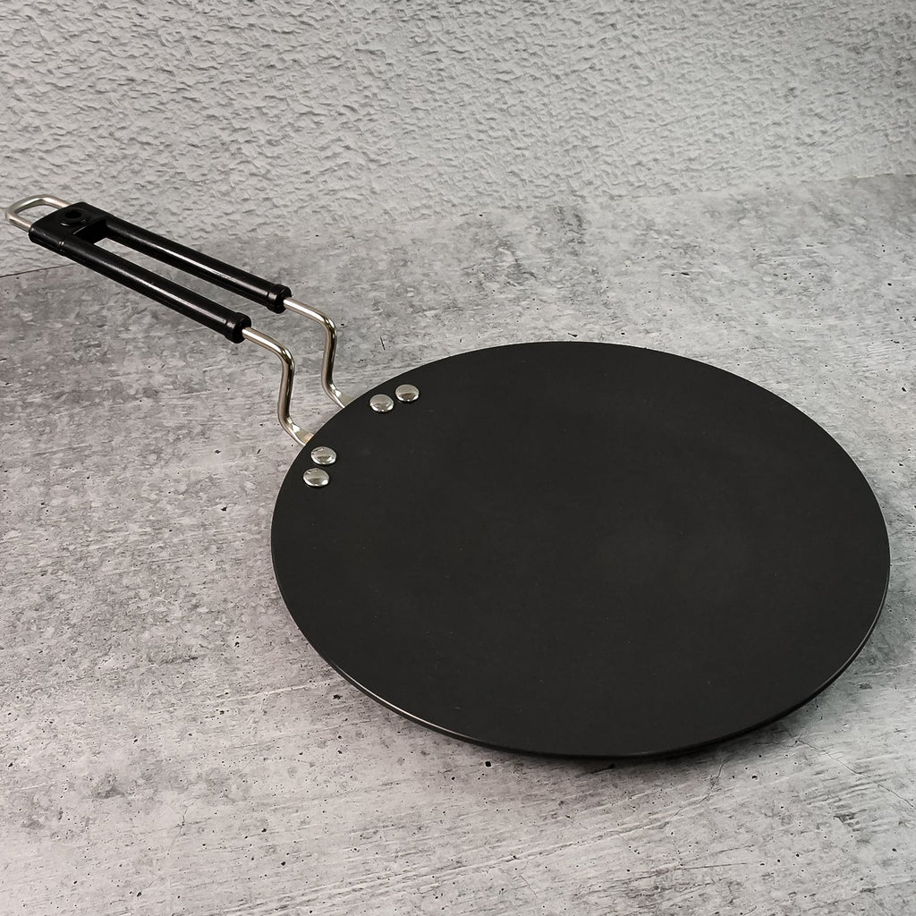 Premium 10 inch non-stick flat roti tawa with heat-resistant handle