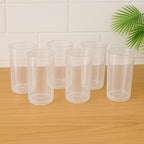 Six-piece transparent plastic martini glasses with elegant cylindrical design