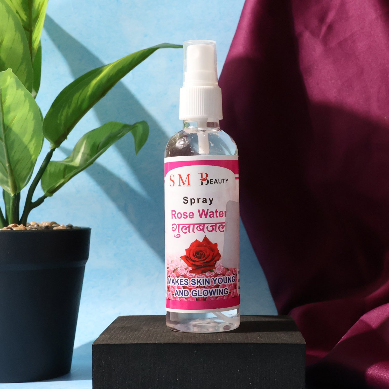 Rose Water Spray bottle for natural facial hydration and skin toning