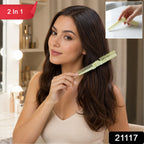 Foldable 2-in-1 hair comb & brush in compact, closed position