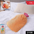 Reusable hot water bag with soft fabric cover for effective pain relief and muscle relaxation