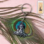 Elegant Shiva Face Metal Keychain with detailed metal design