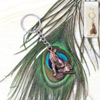 Bal Krishna keychain in crawling pose made from durable metal