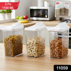 Easy flow airtight storage container set with white lids