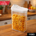 Lockable kitchen jar ideal for storing grains, pulses, and cereals
