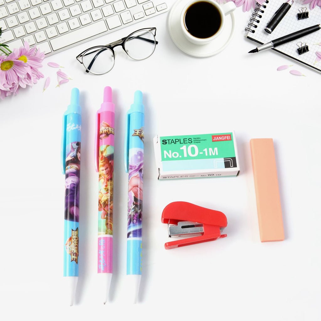Compact stapler from the 6-in-1 stationery set for office tasks