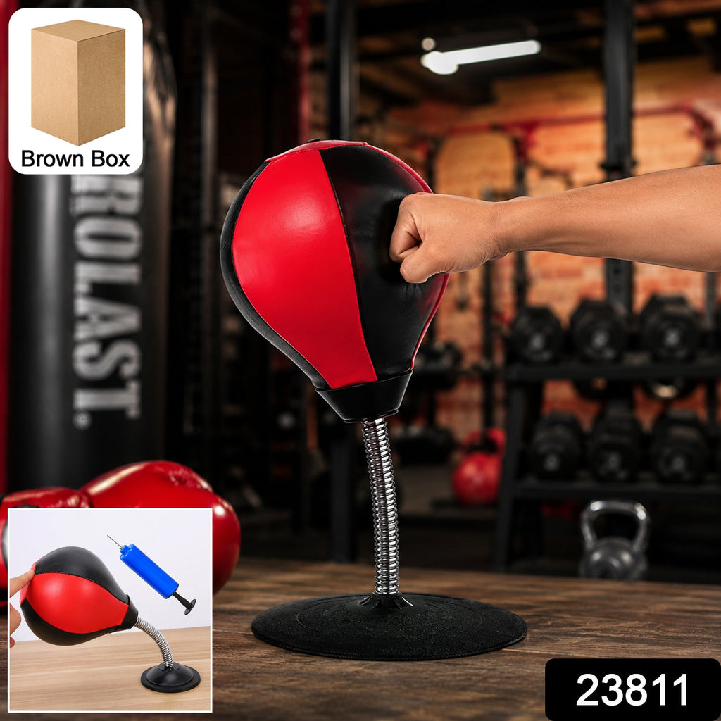 Desktop punching ball with spring base for reflex training