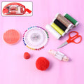 Complete portable sewing kit with needles and scissors