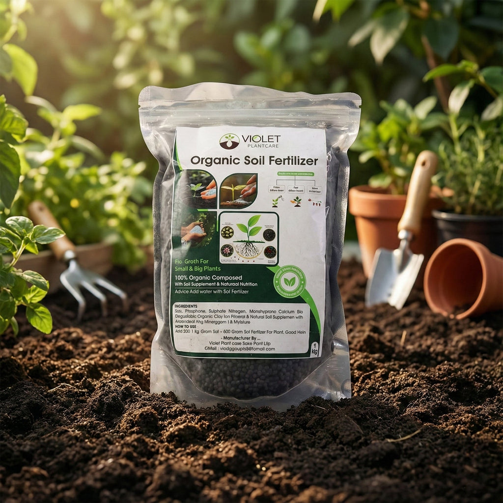 Black organic fertilizer packed for garden use