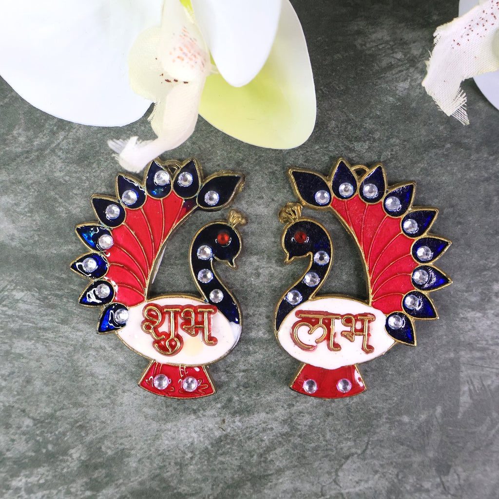 Traditional Peacock motif on decorative wall hanging set