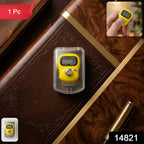 Compact digital finger tally counter in mixed colors on plain background