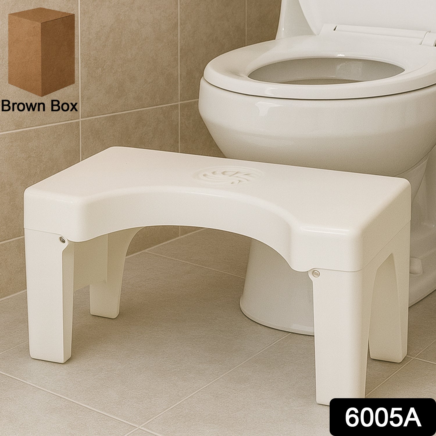 Side view of the foldable toilet squat stool, showcasing its ergonomic design.
