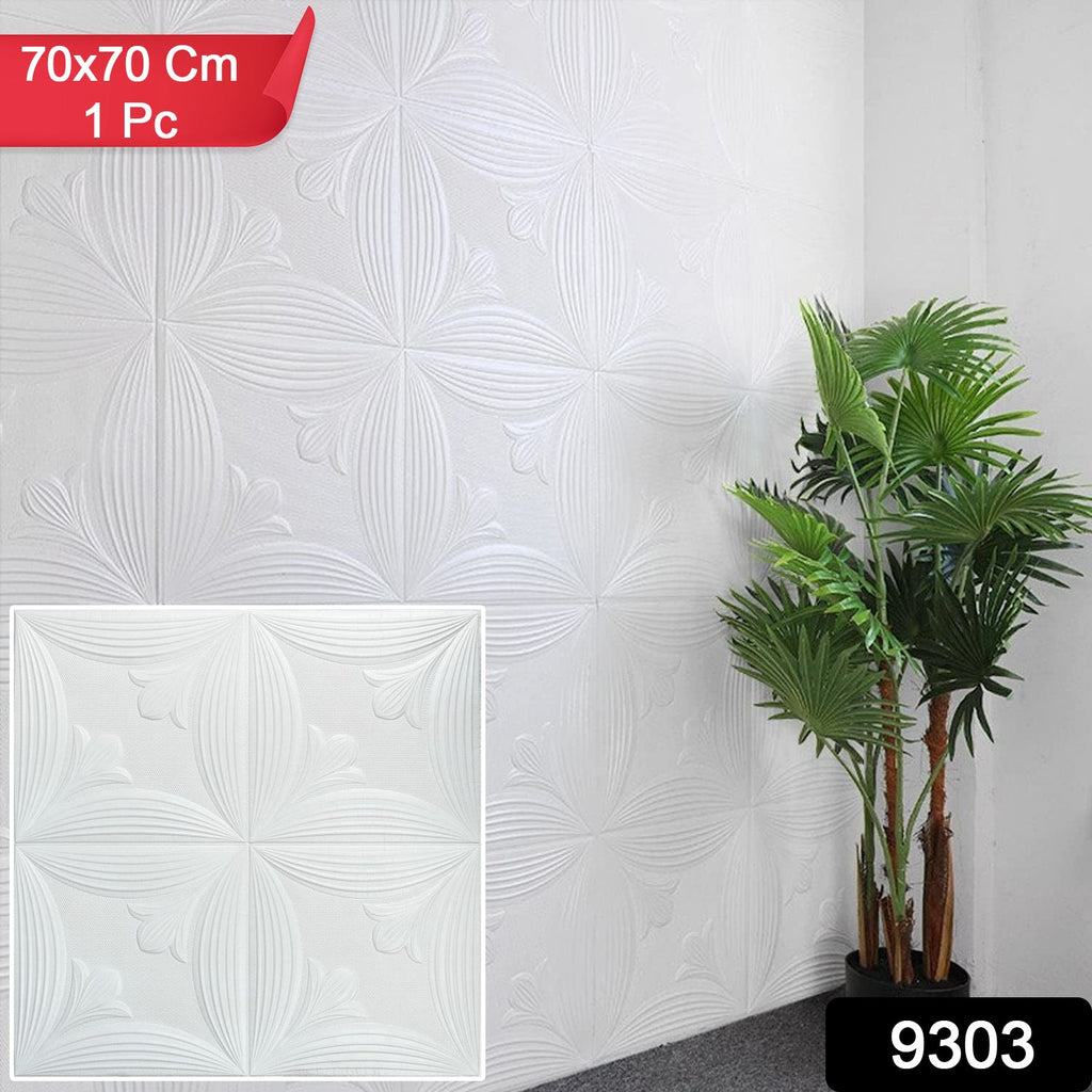 Peel-and-stick white floral foam wall panel perfect for modern home décor installation