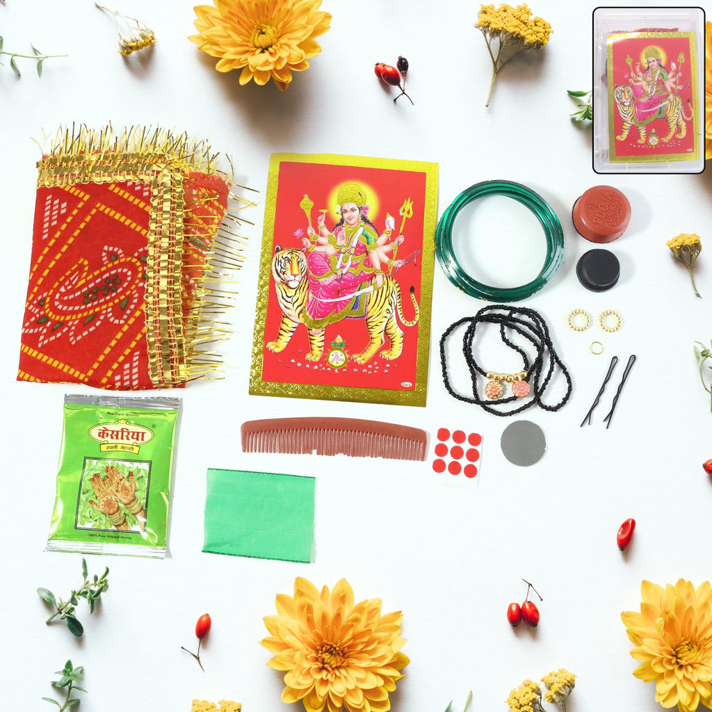 Mataji shringar box with complete puja decoration kit including chunri and jewellery