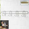 Heavy duty stainless steel wall mounted hook rack for versatile home storage
