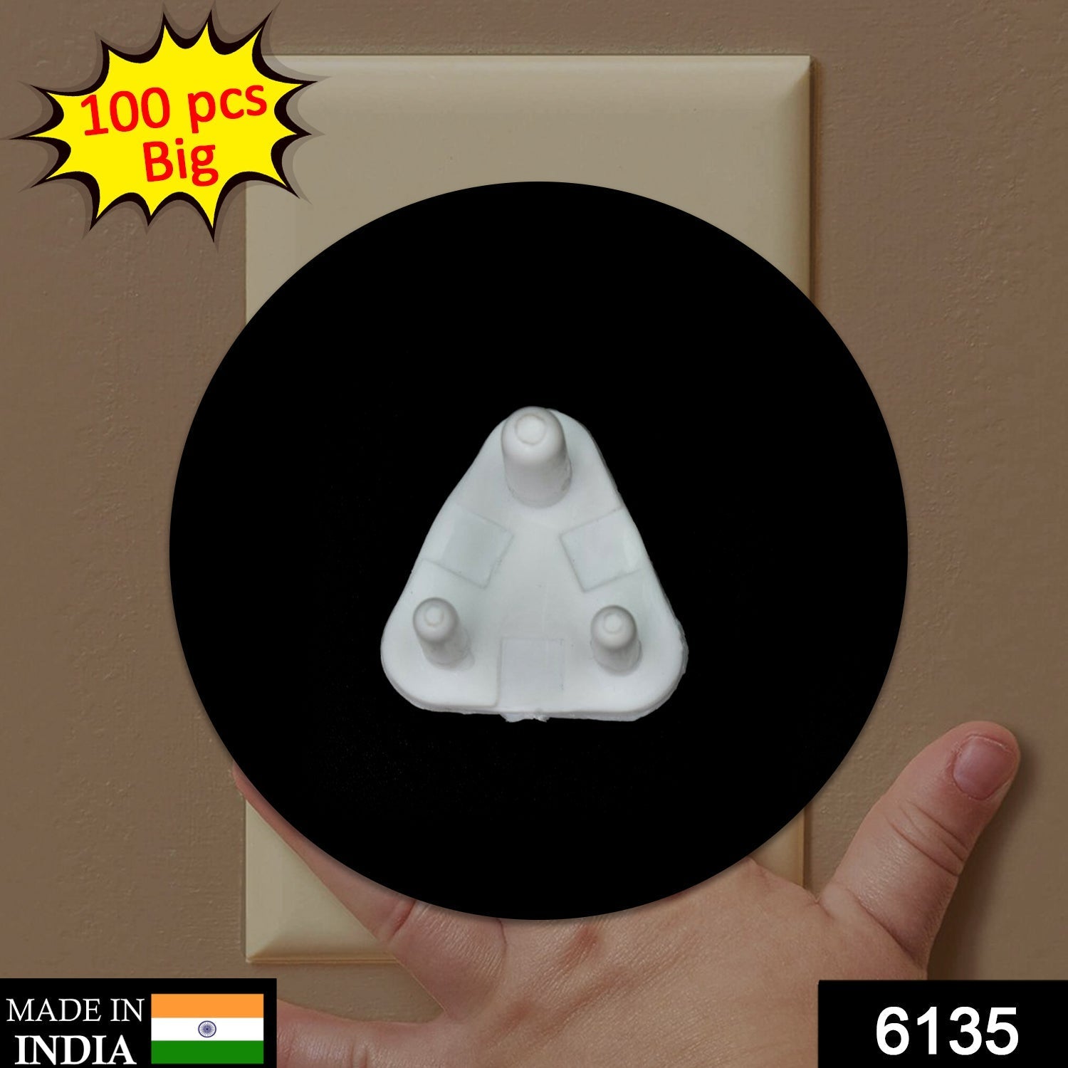 Velva Baby outlet plug protector inserted into an electrical socket.
