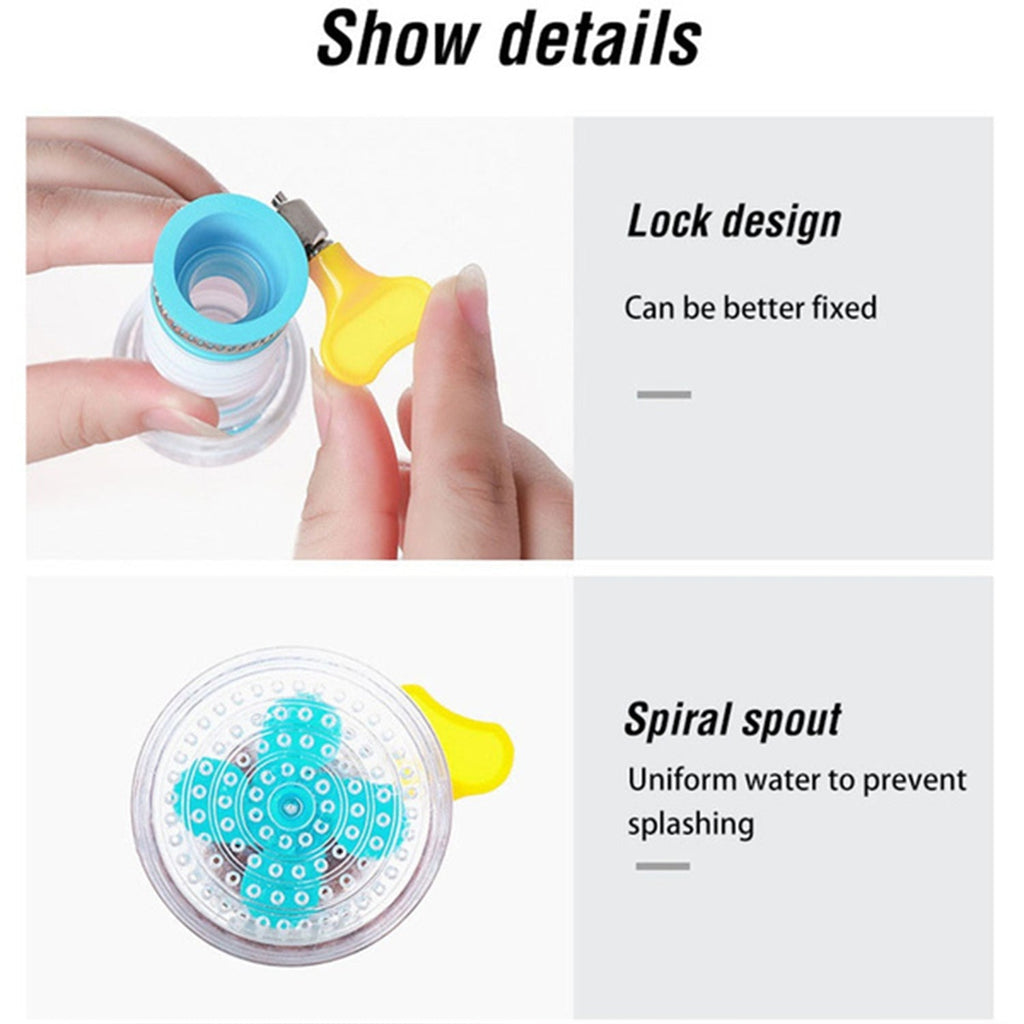 Chrome-finish expandable water saving faucet attachment for versatile use.
