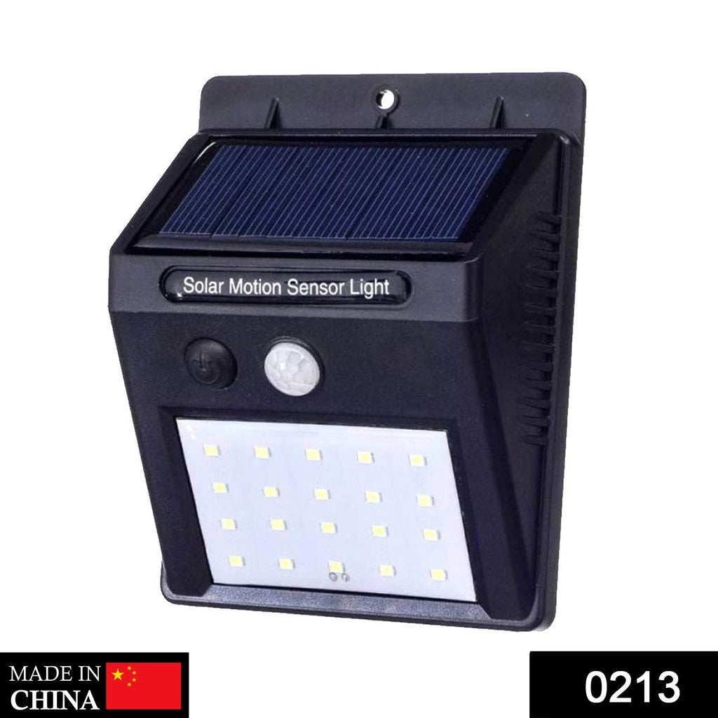Front view of a 30-LED solar security light for garden walls.