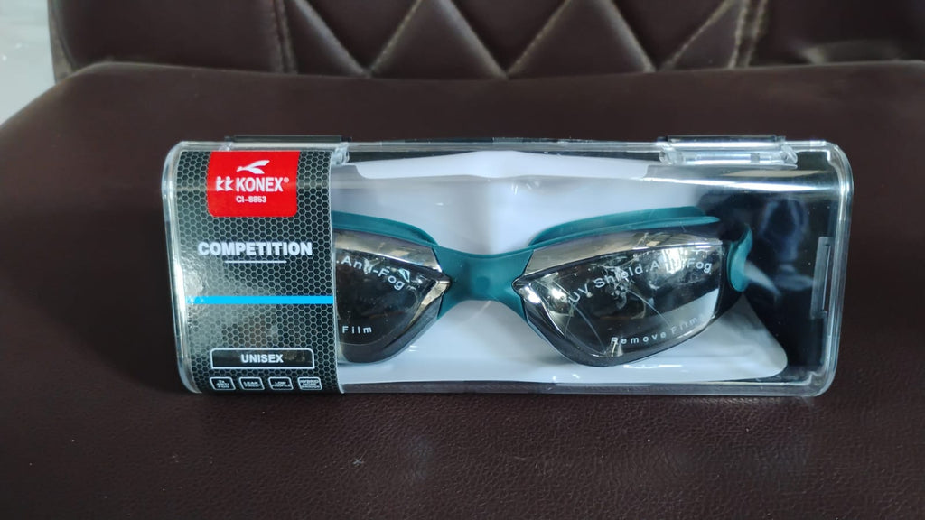 Konex professional anti-fog UV protection swimming goggles with earplugs