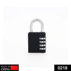 Close-up view of the 4-digit combination dial on the padlock.