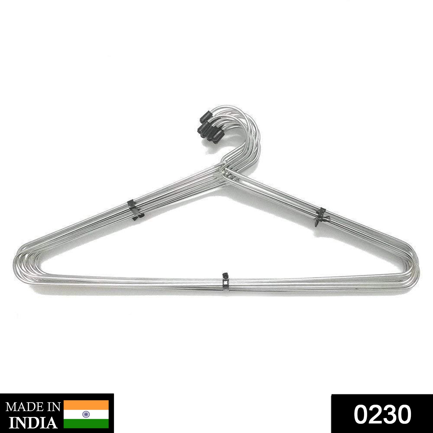 Close-up of a single durable stainless steel hanger with a 360-degree swivel hook.