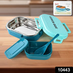 Leakproof steel lunch box with side locks and insulated lid
