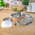 Home Chef premium leak-proof stainless steel lunch box with spoon
