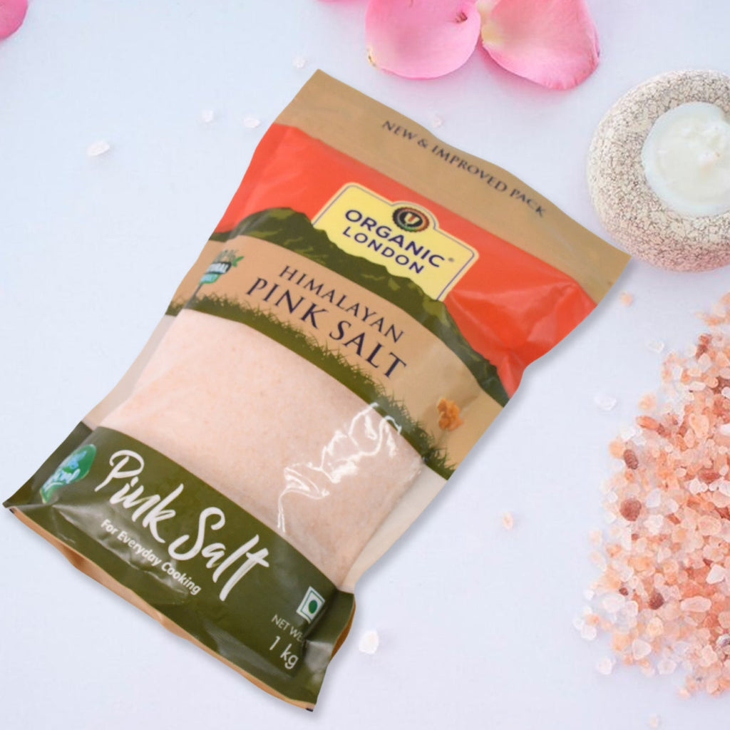 Himalayan Pink Salt crystals with premium packaging for healthy cooking