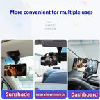 Mobile phone clip mount attached securely on car dashboard