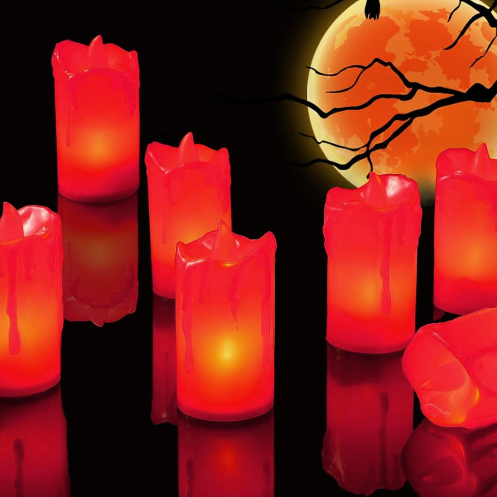 Group of Flameless LED Candles arranged for festive lighting, ideal for any occasion.