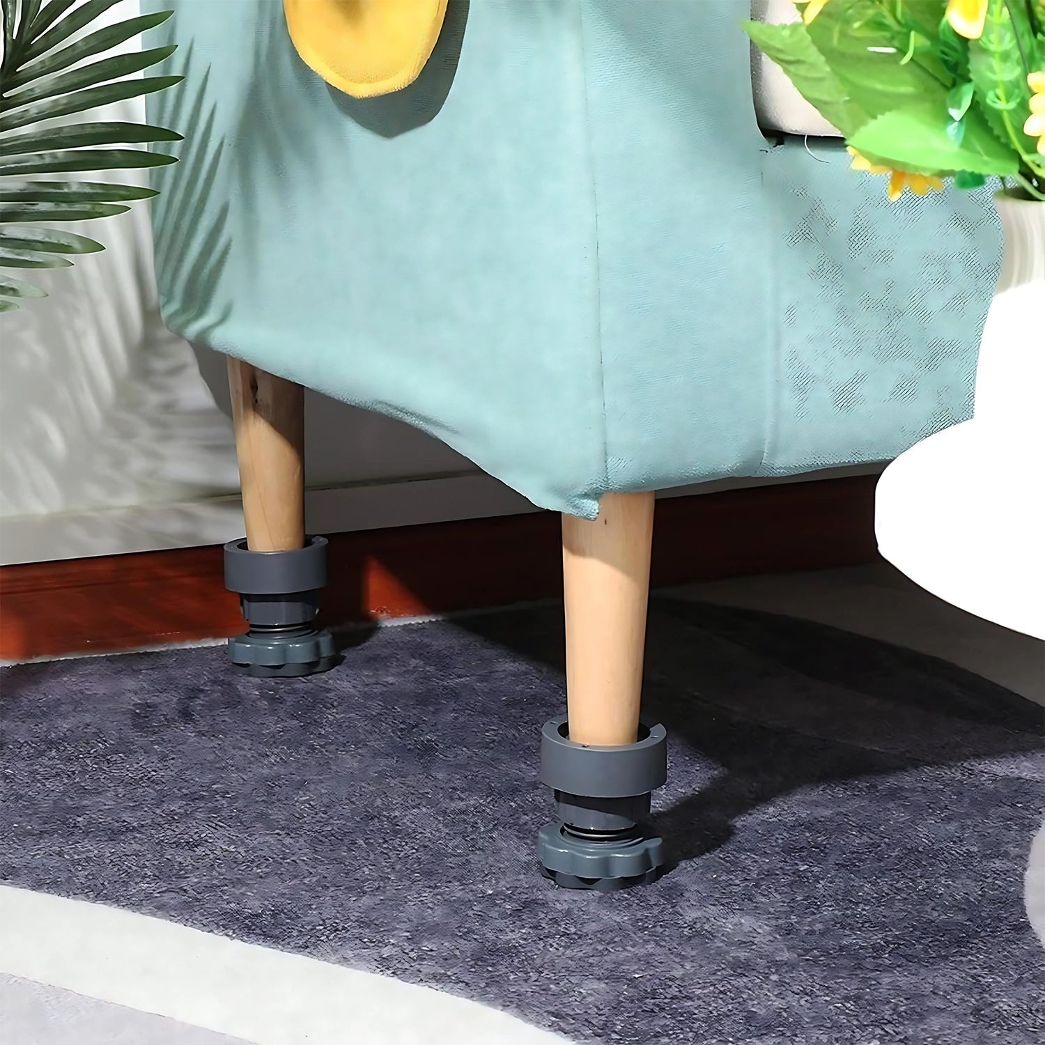 Smooth step anti-vibration pads with height adjustment for appliances