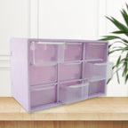 Open view of 9-compartment plastic jewellery drawer organizer
