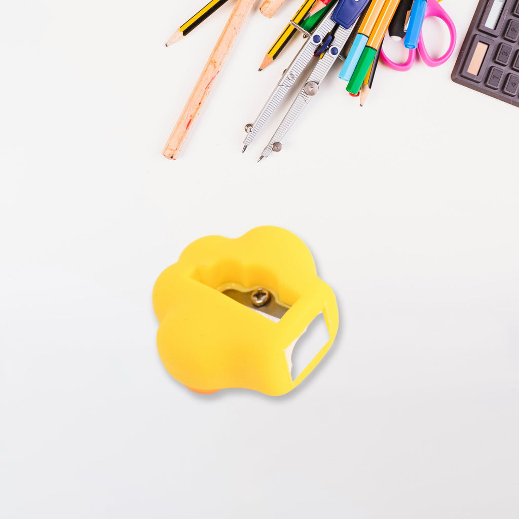 Dual-function sharpener and eraser combination for kids' stationery kit