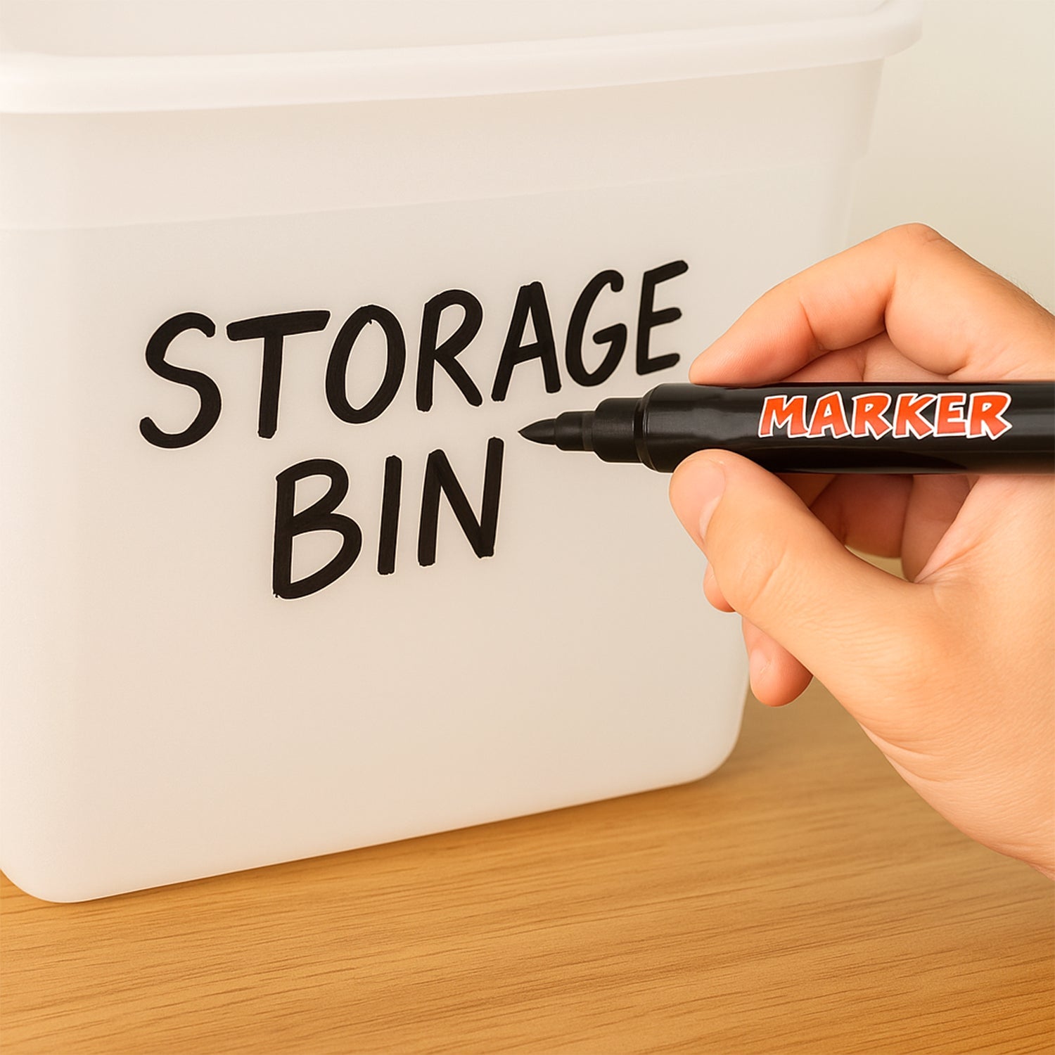 Black whiteboard marker showing snap-fit clip cap for secure closure