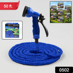 Compact 50 Ft expandable hose pipe coiled for easy storage.