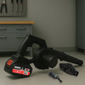 Home and garden air blower kit with attached dust collection bag