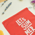 Red heavy-duty drawstring bag open, ready to store various items.