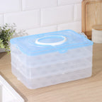 Detail of the easy-open lid mechanism on the egg storage container.