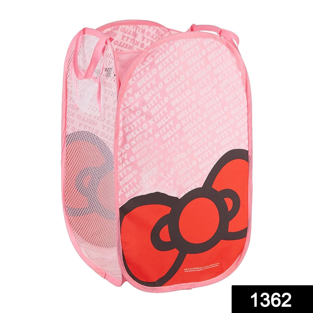 Durable printed laundry basket featuring a waterproof canvas design and sturdy handles.