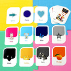 Bright and sturdy flashcards with rounded edges for safe handling of preschoolers