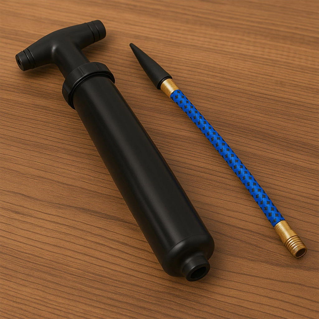 Primary image of FitFuzion ball pump kit with pins and hose.