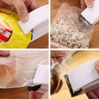 Handheld plastic bag sealer demonstrating its easy-to-use design.
