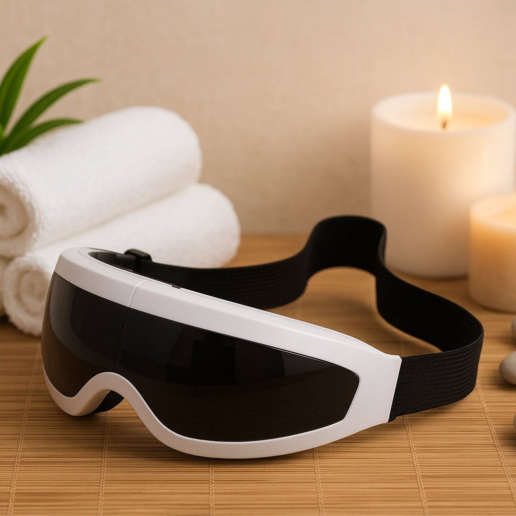 Interior view of the Electric Eye Massager, showing soft cushioning for comfort.